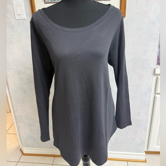 Isaac Mizrahi Tops - NWOT Mizrahi - Black Long Sleeve Tunic Top - 100% Cotton, Stretch, Thick